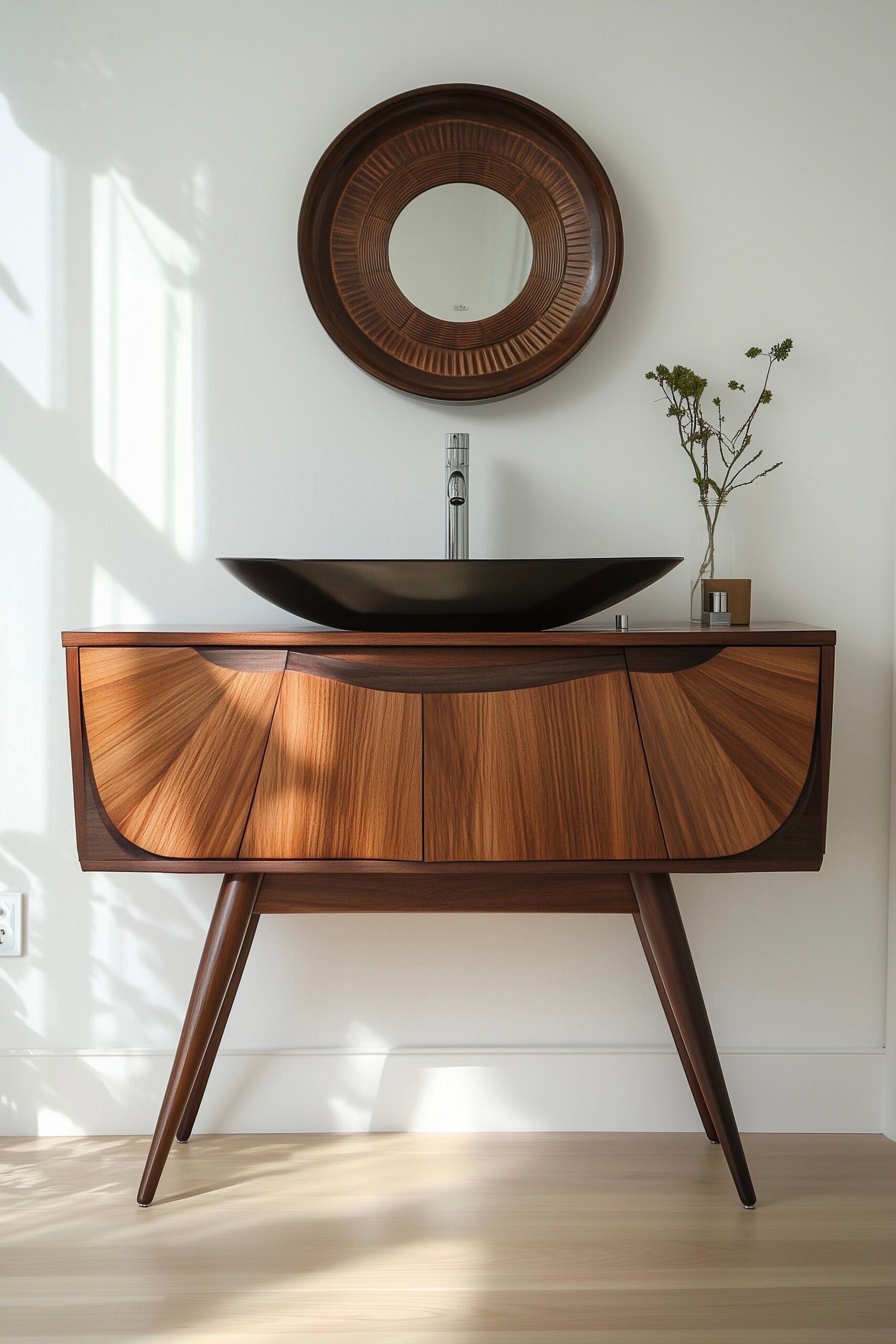 détourner console bois acajou meuble vasque