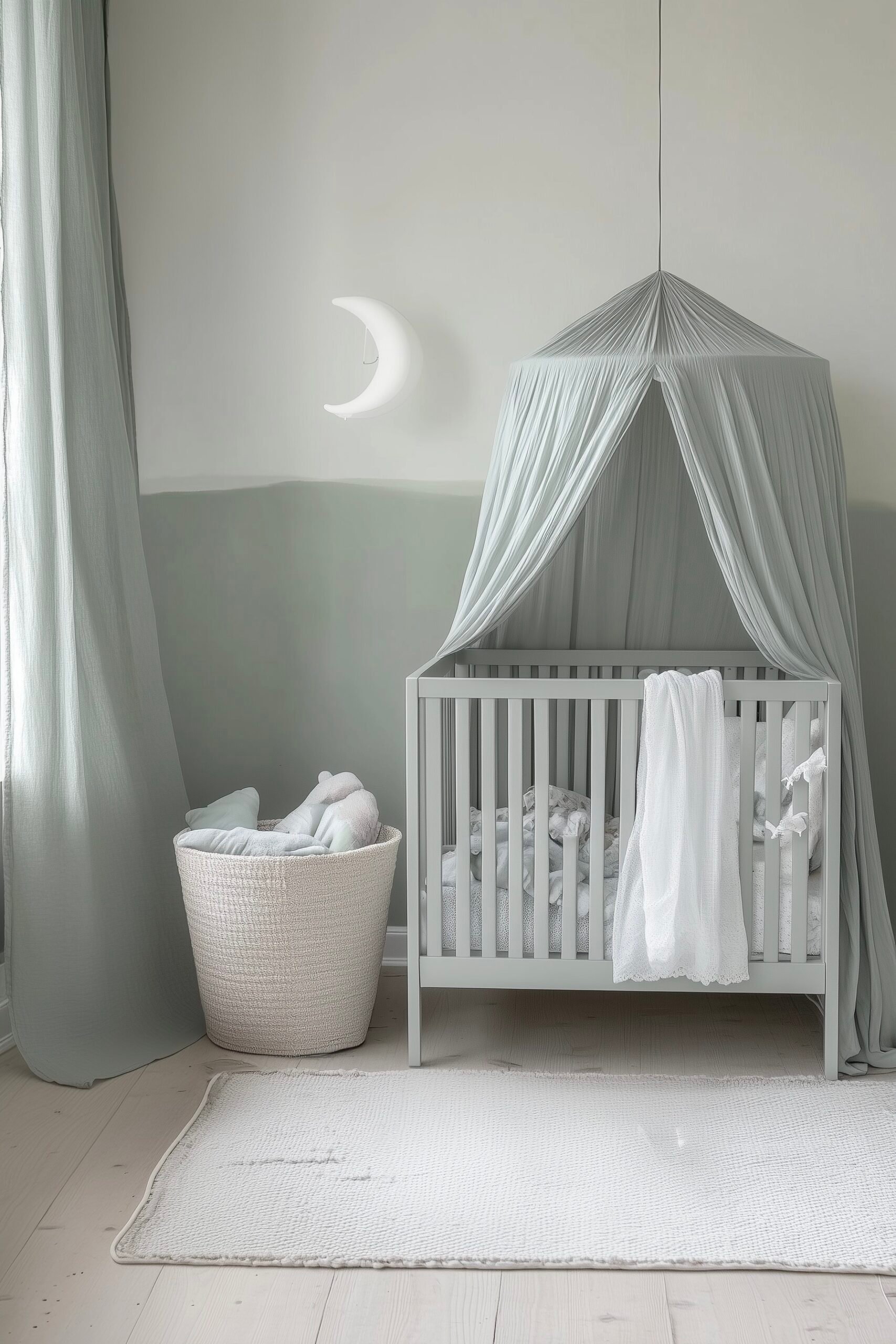 idée déco mur bicolore doux façon aquarelle peinture murale