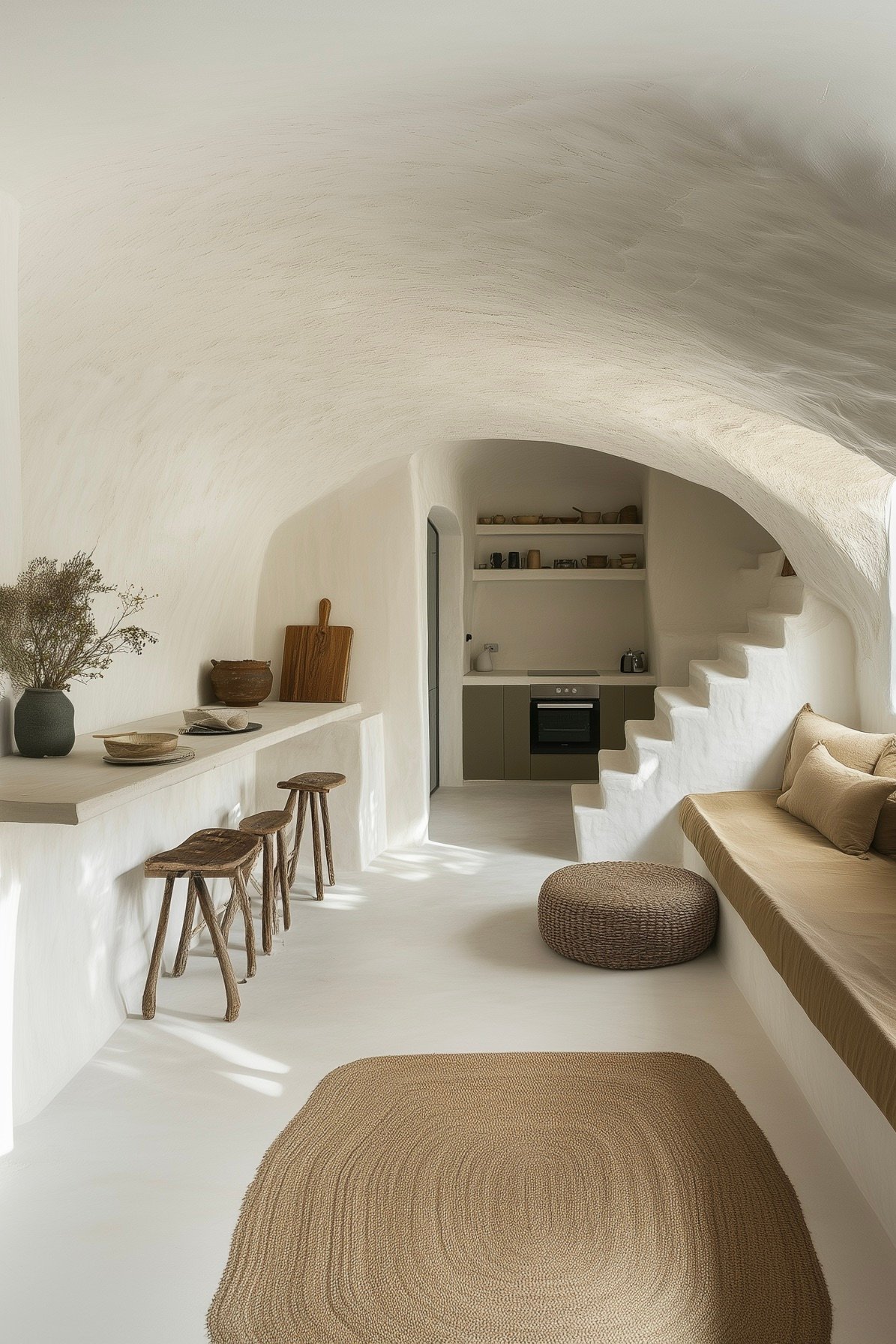 aménagement séjour en longueur maison chaux