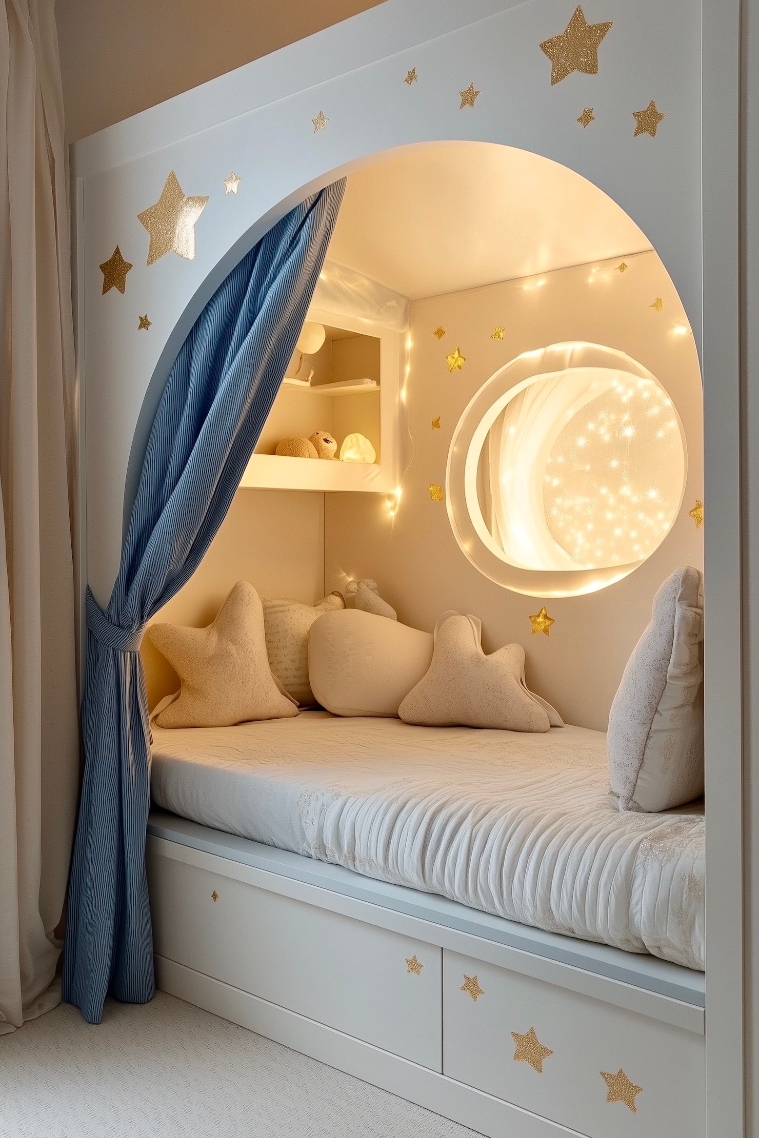 chambre déco étoile princesse cabane lit