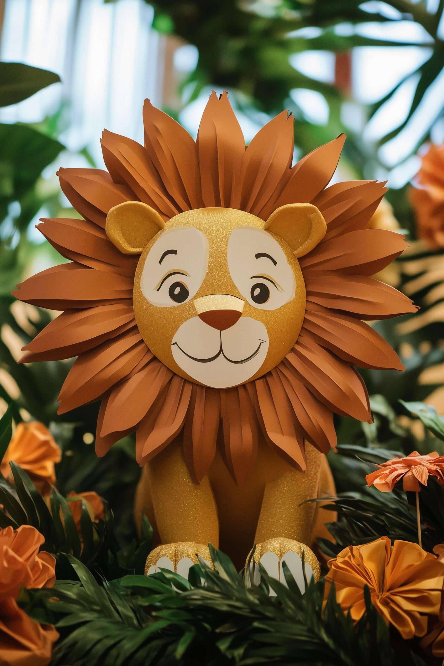 déco à faire soi-même anniversaire fête lion carton