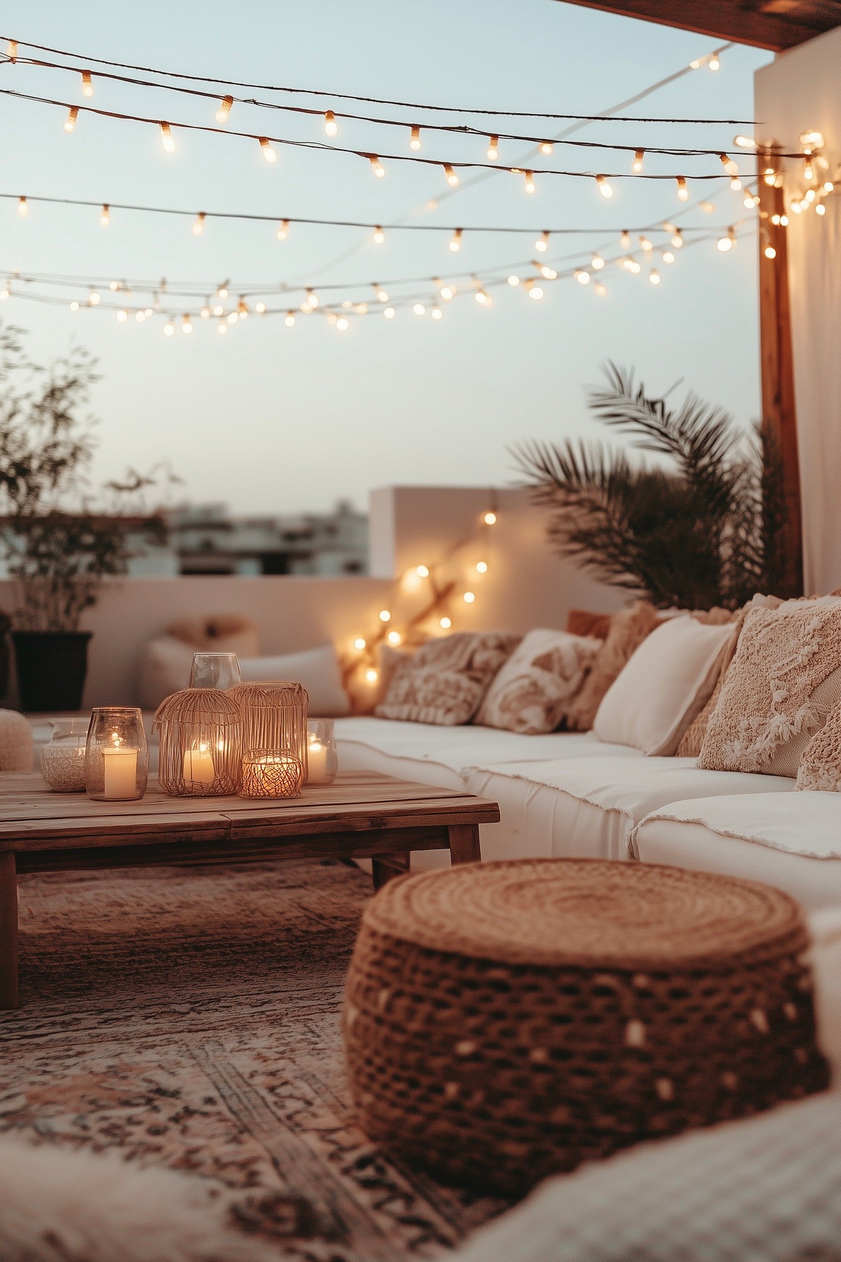 inspiration aménagement terrasse décoration bohème chic