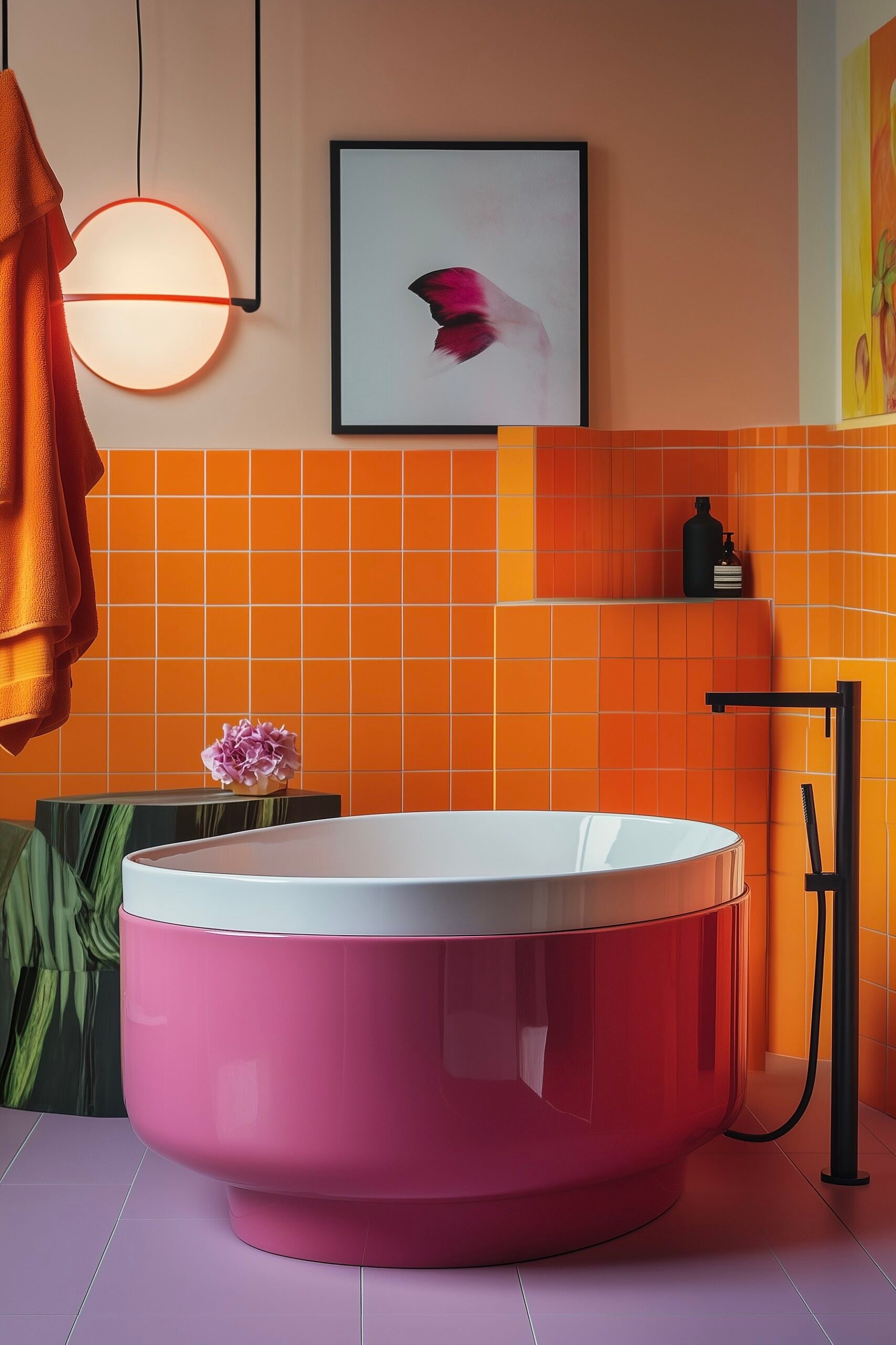 salle de bains déco style pop arrondie