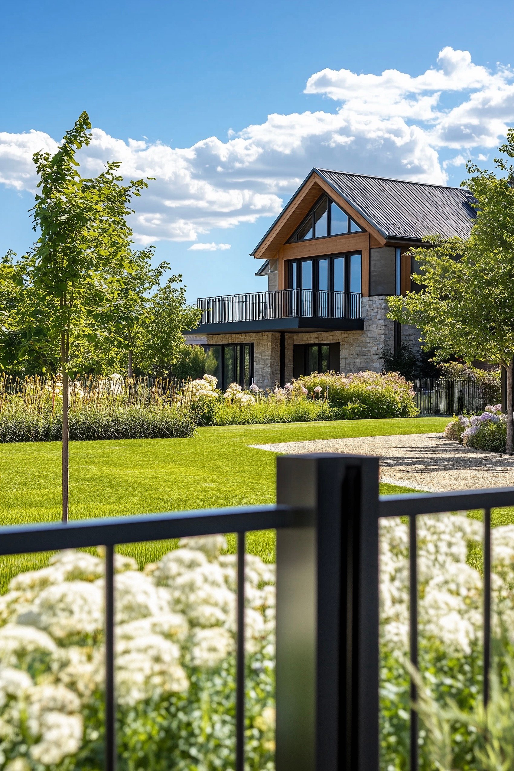 chalet ville pierre bois moderne