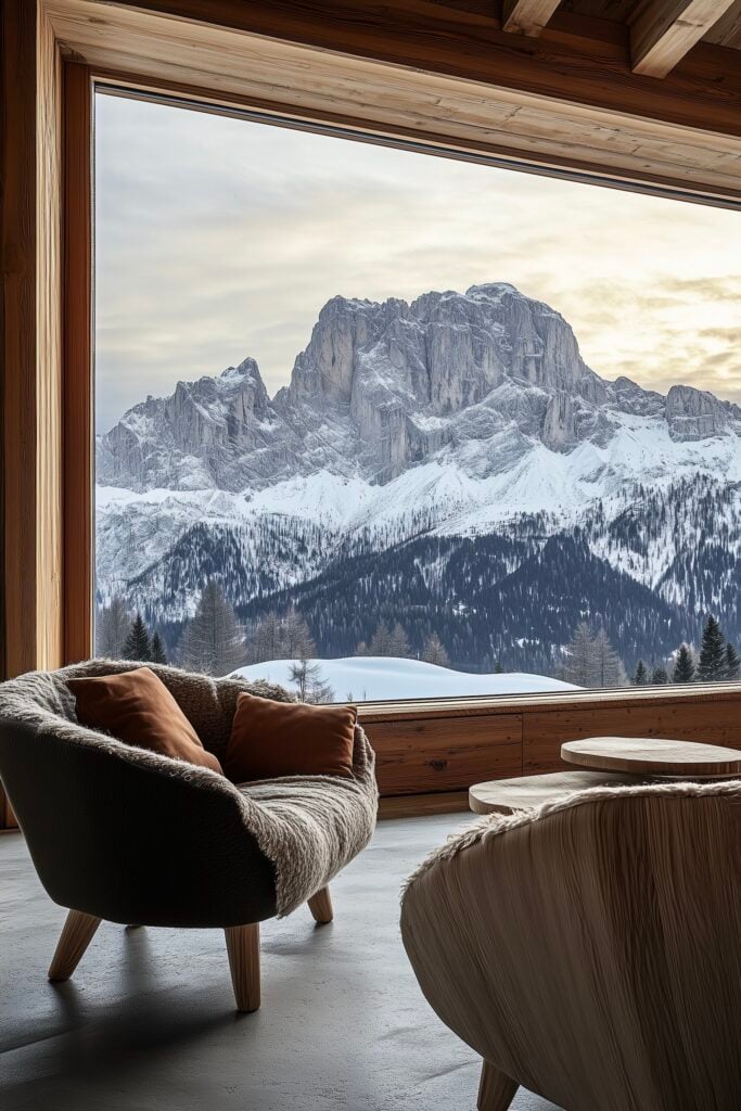 décoration salon montagne gites Dolomites