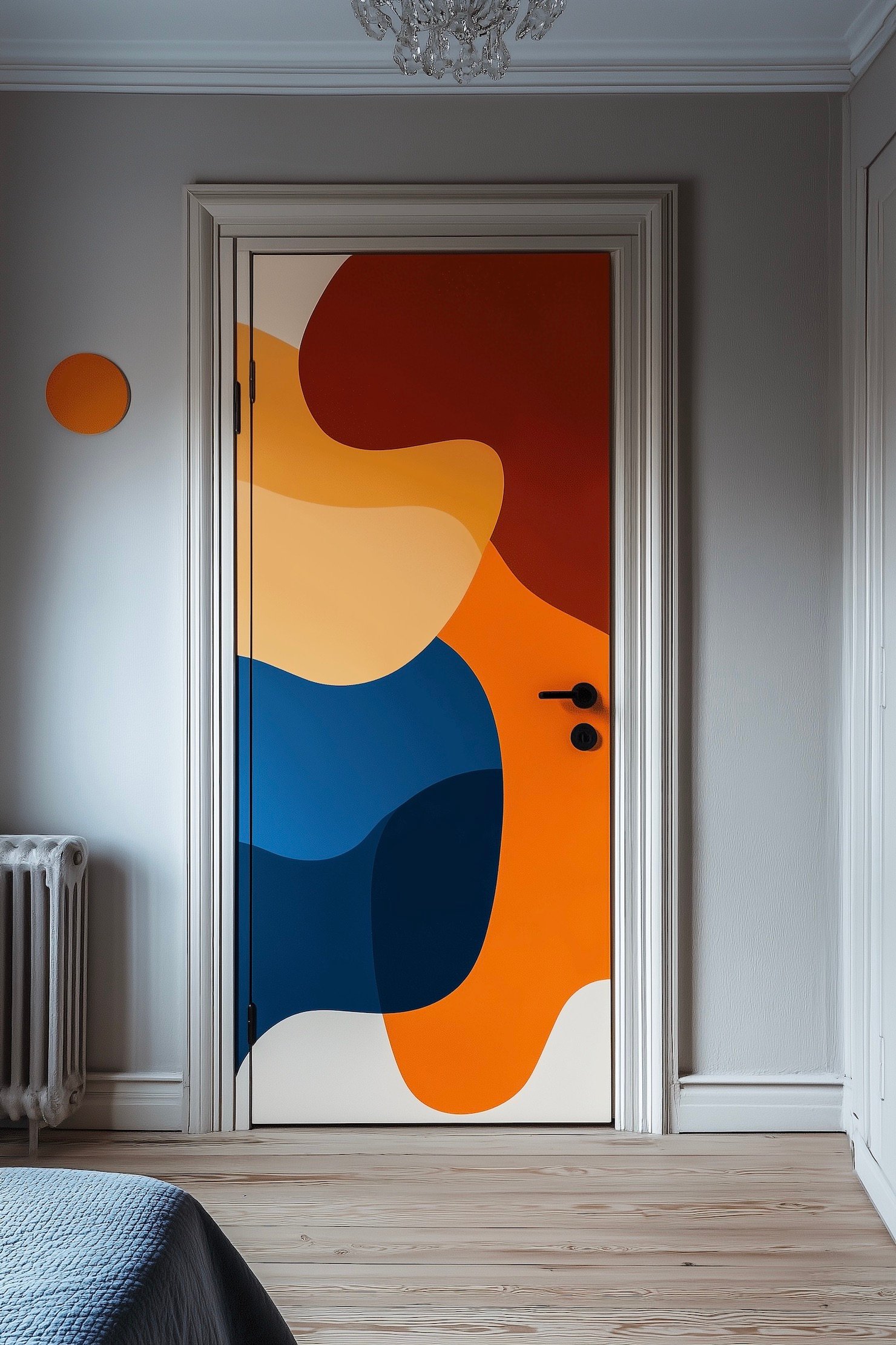 formes organiques peinture murale arche couleurs primaires diy