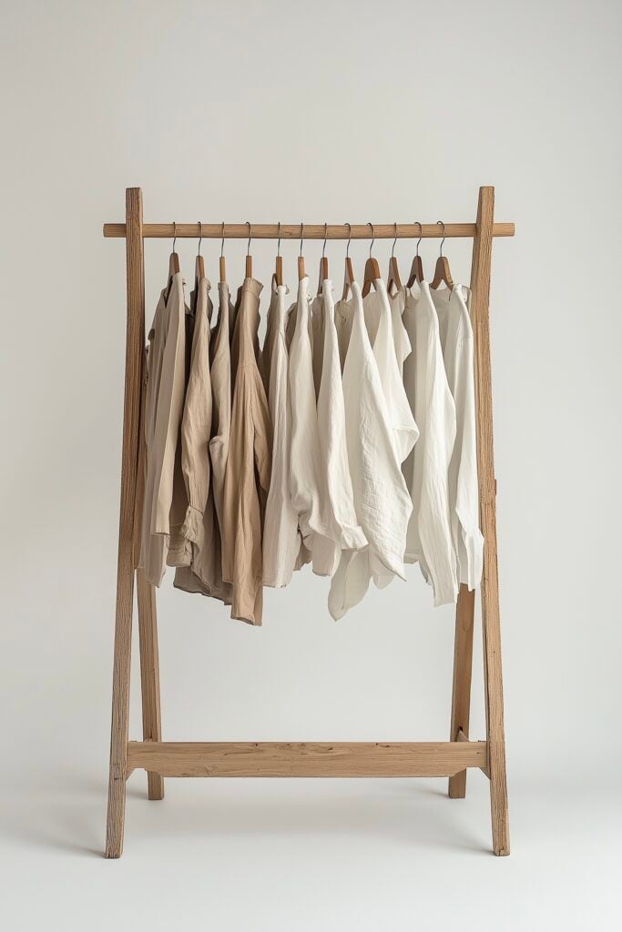 garde robe camaieu blanc beige chemise lin