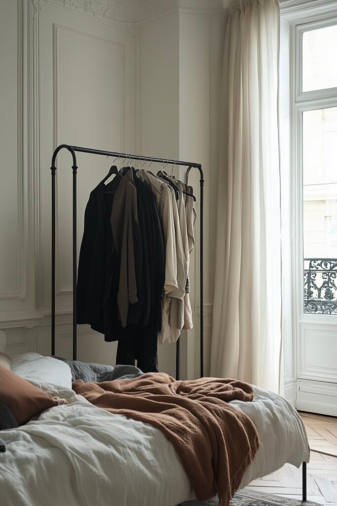 idée déco chambre haussmannienne peinture vert amande