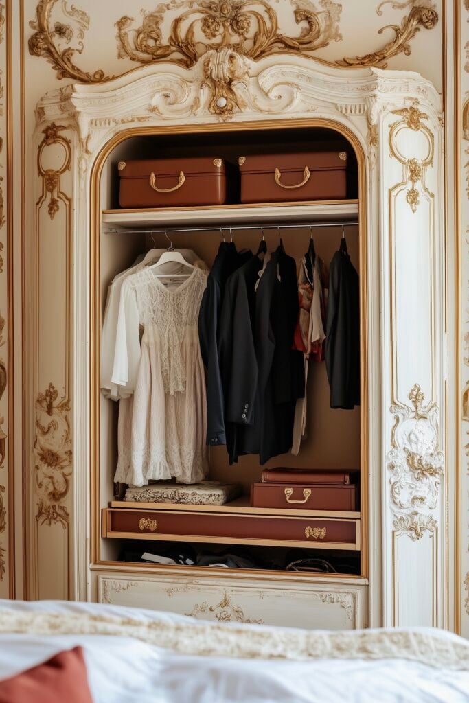 penderie ouverte façon mobilier français louis XVI