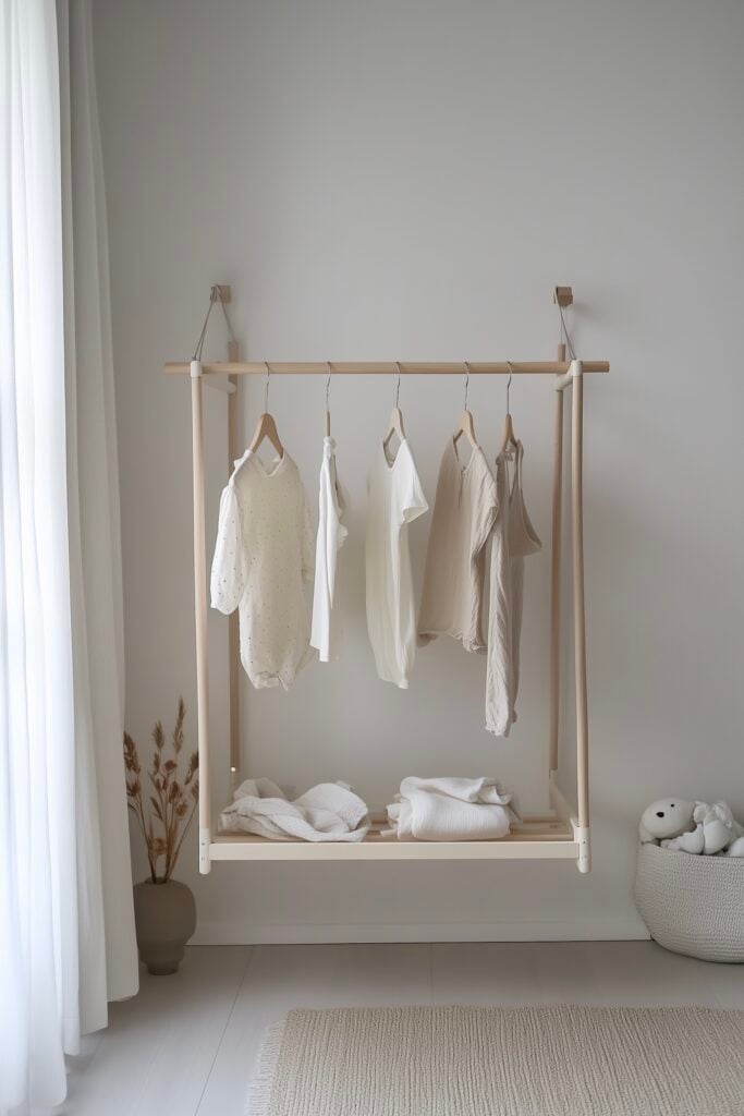 penderie suspendue vêtement chambre enfant déco nature