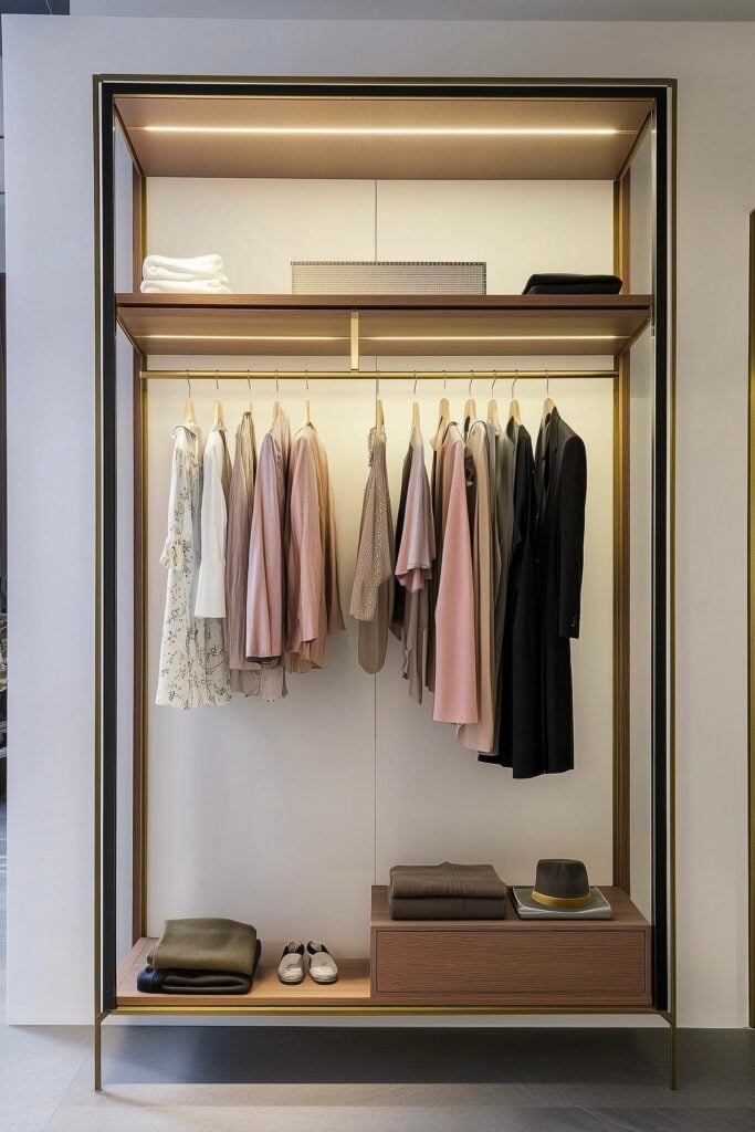 portant design laiton boutique luxe