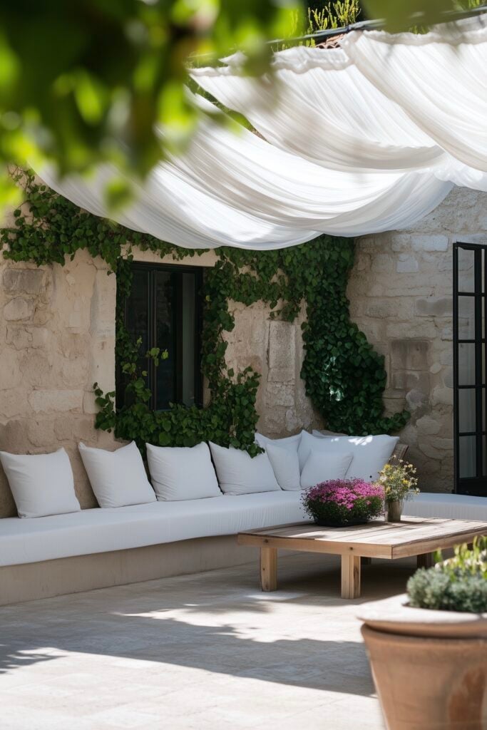 protéger naturellement terrasse soleil déco blanche lin