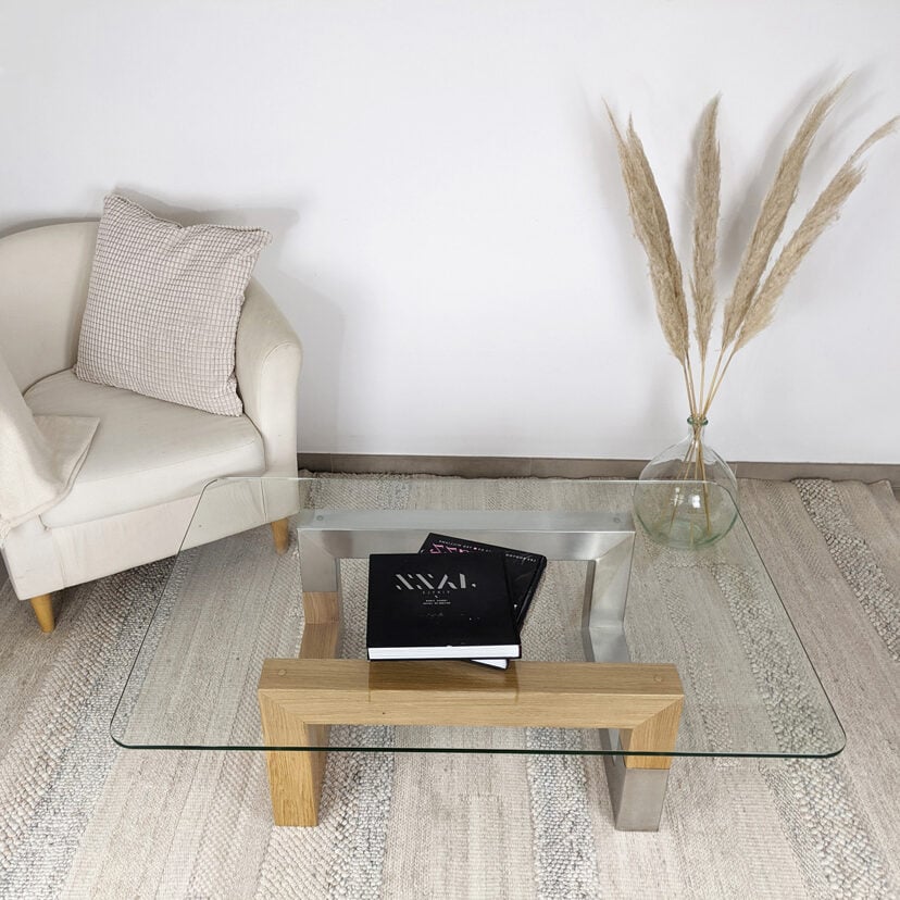 tables basses verre idée déco salle attente médecin