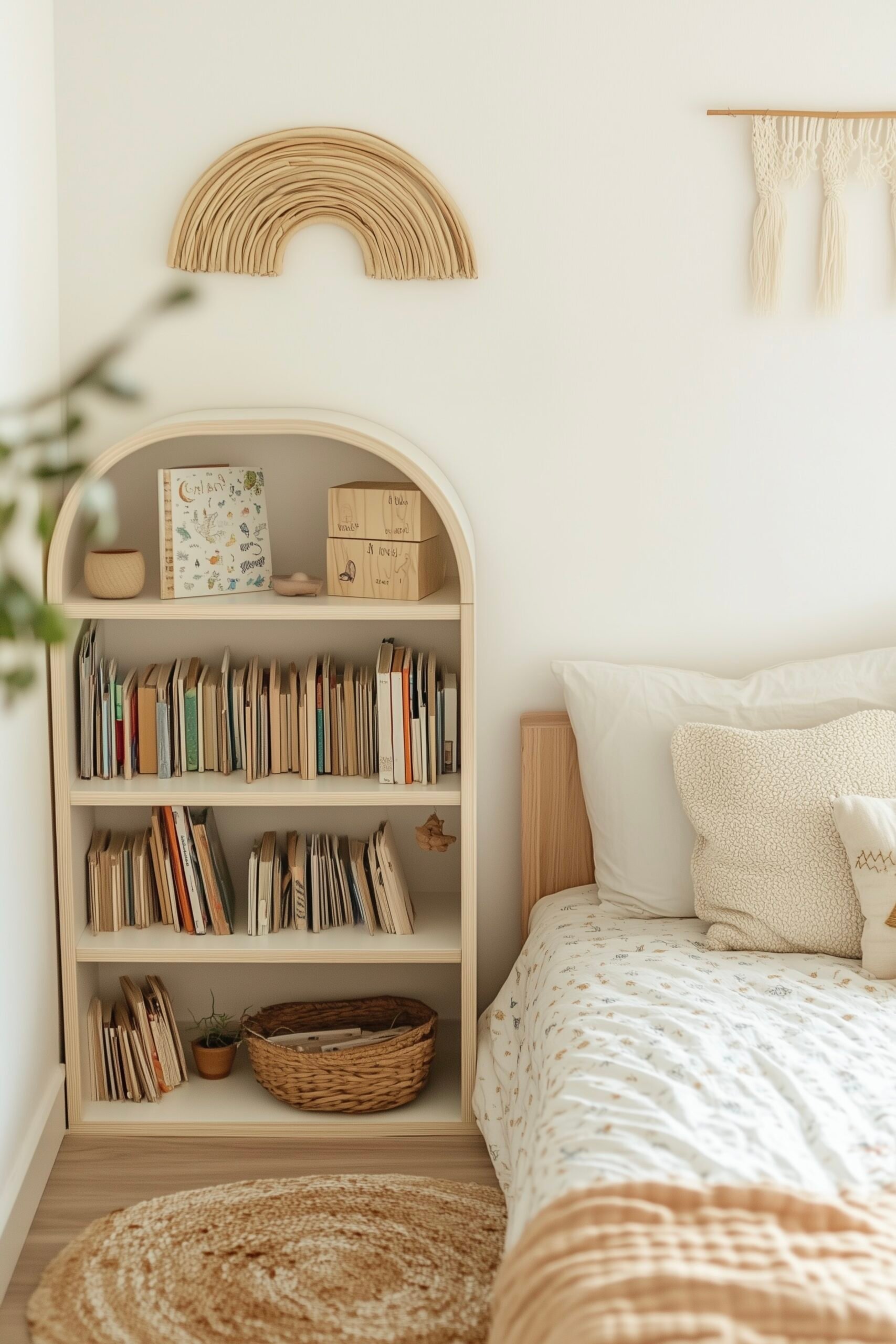 chambre bébé boho nuance beige blanc