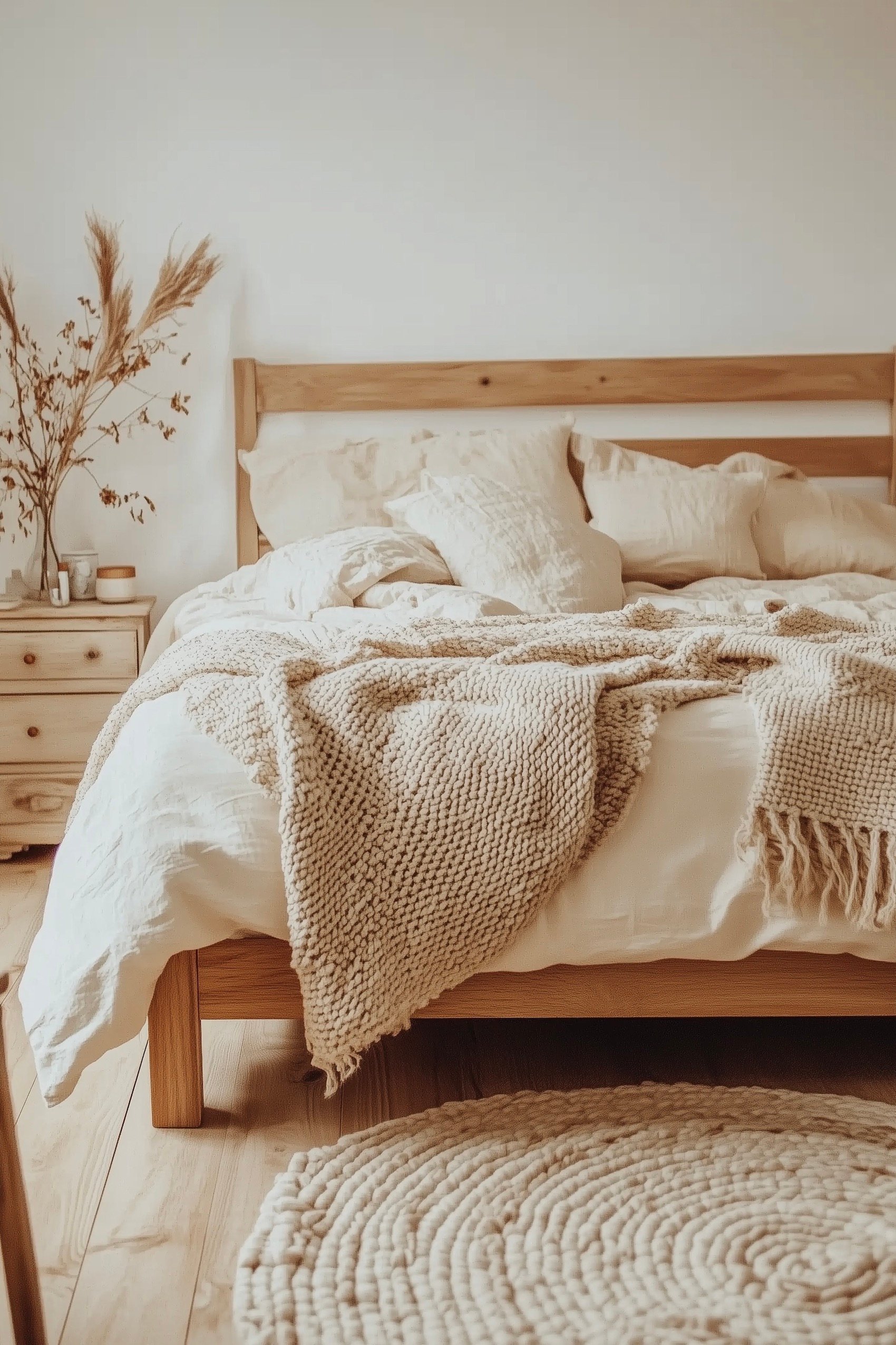 chambre Feng Shui tons naturels