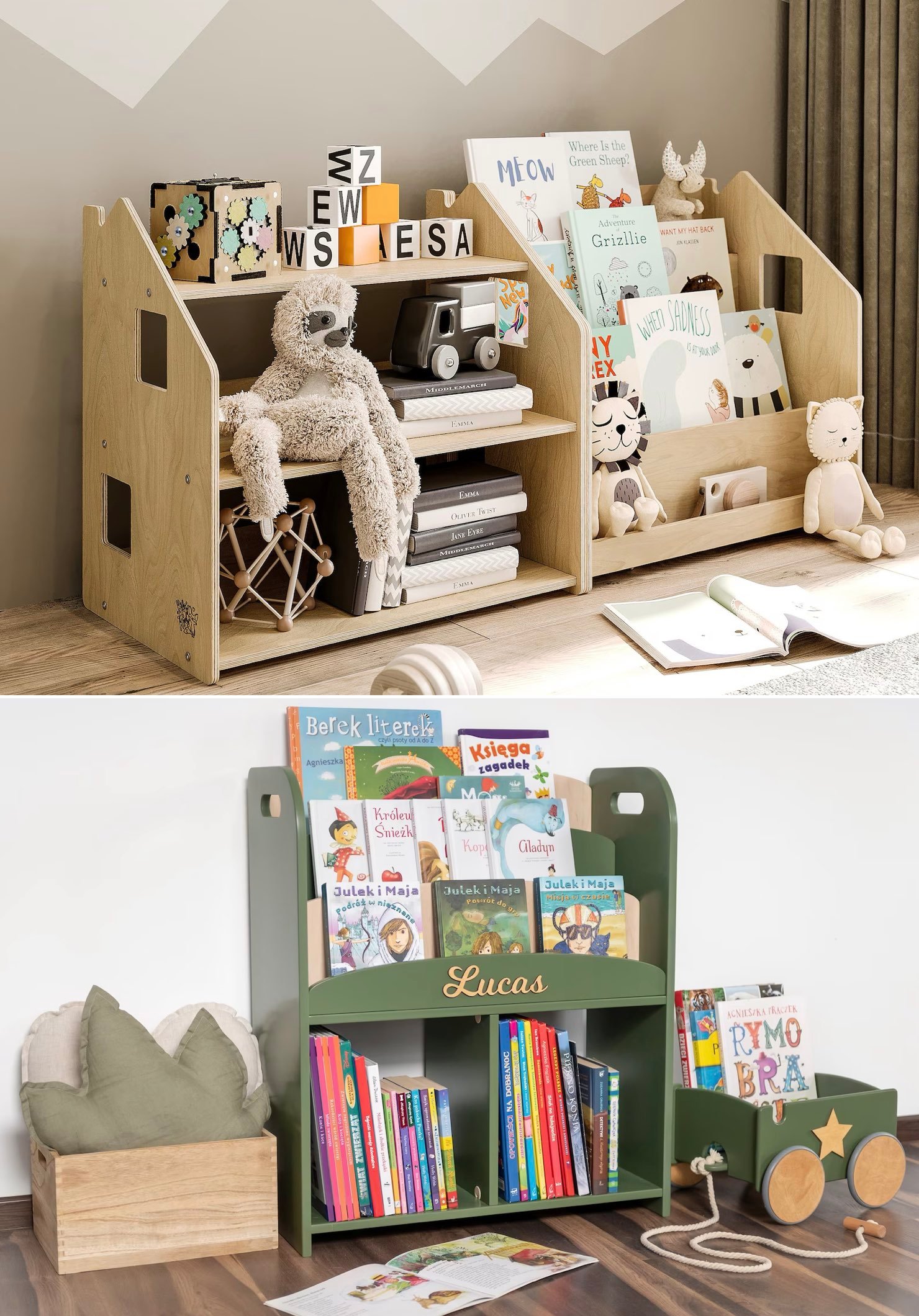 étagère livre forme maisonnette chambre bébé