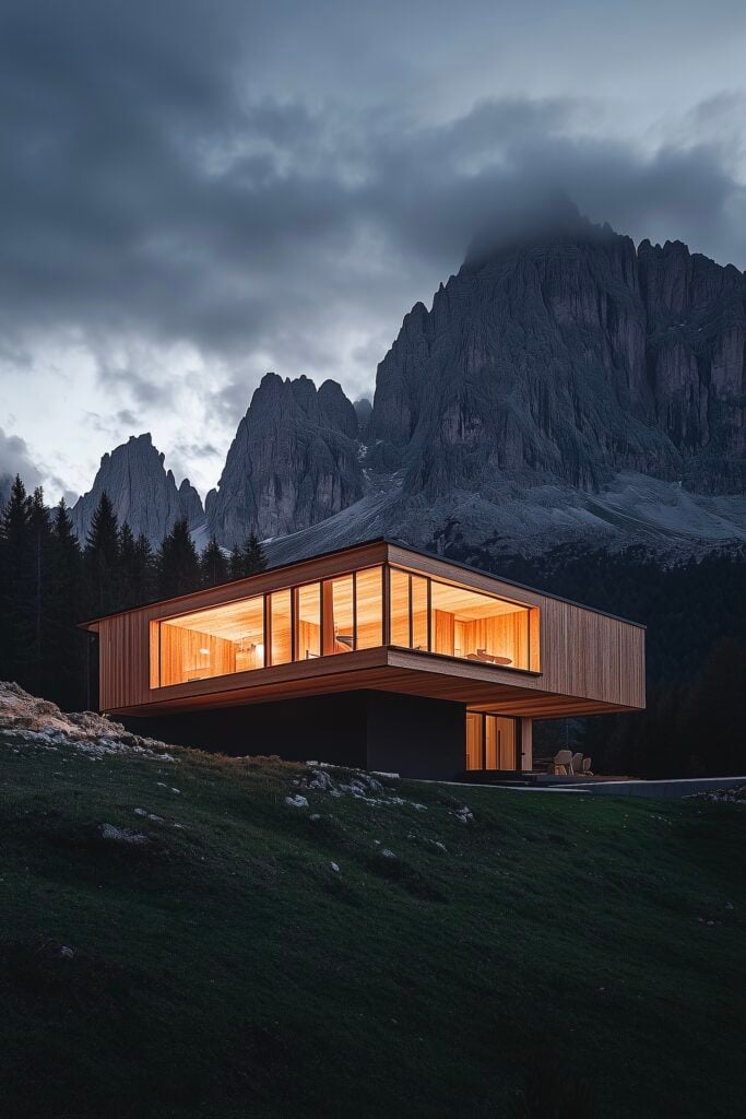 innovations domotiques sécurité maison pilotis chalet moderne