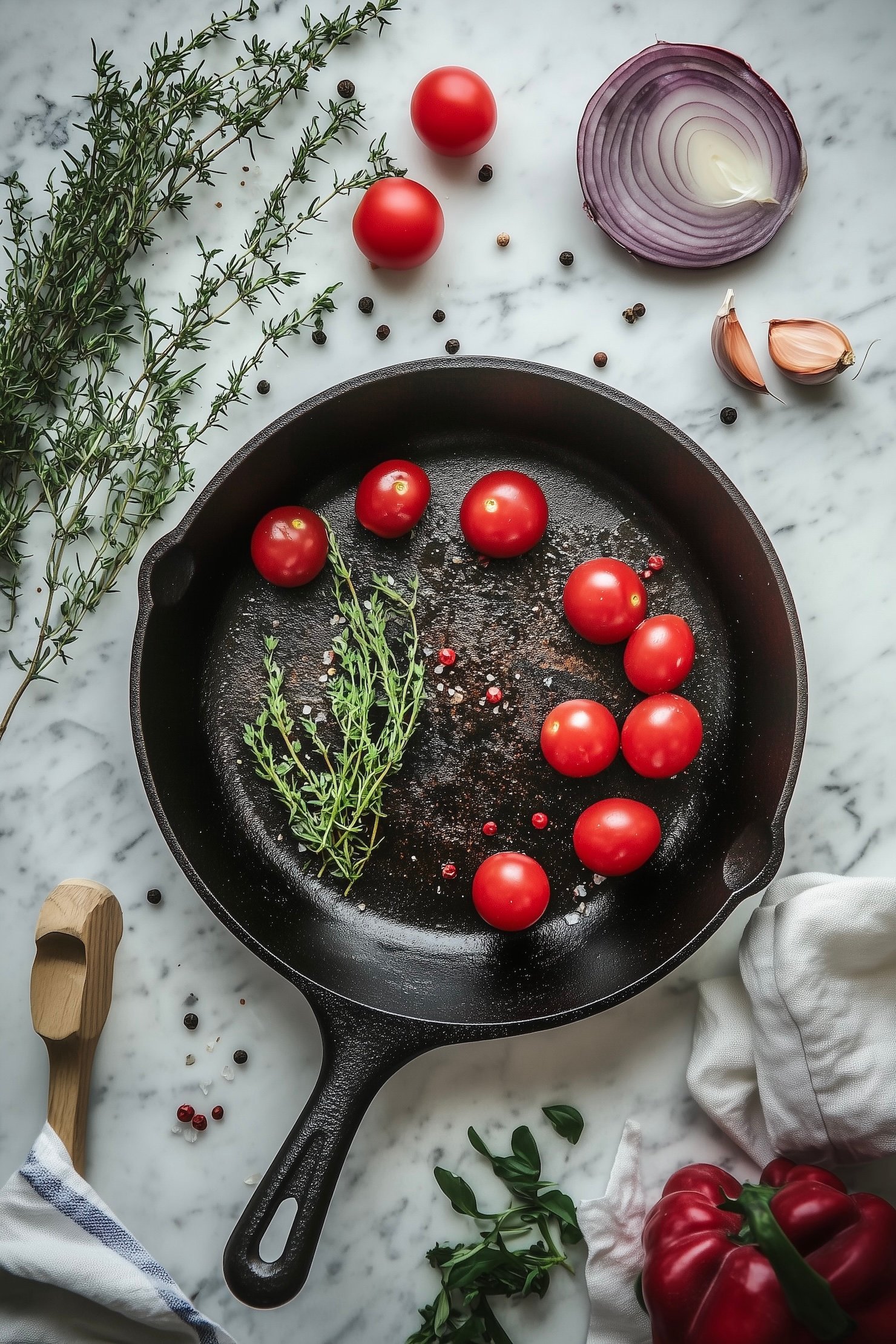 photo livre recette poele fonte tomates