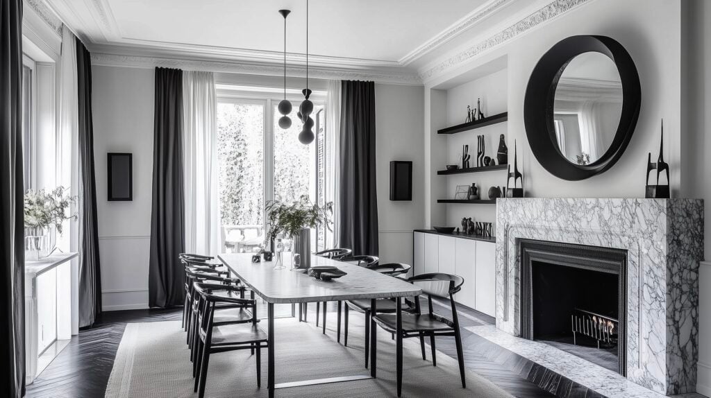 rénovation manoir français salle à manger