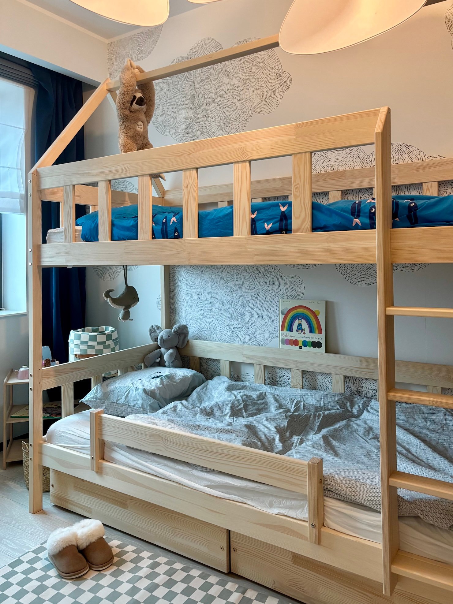 avis mon lit cabane double barrière bois massif