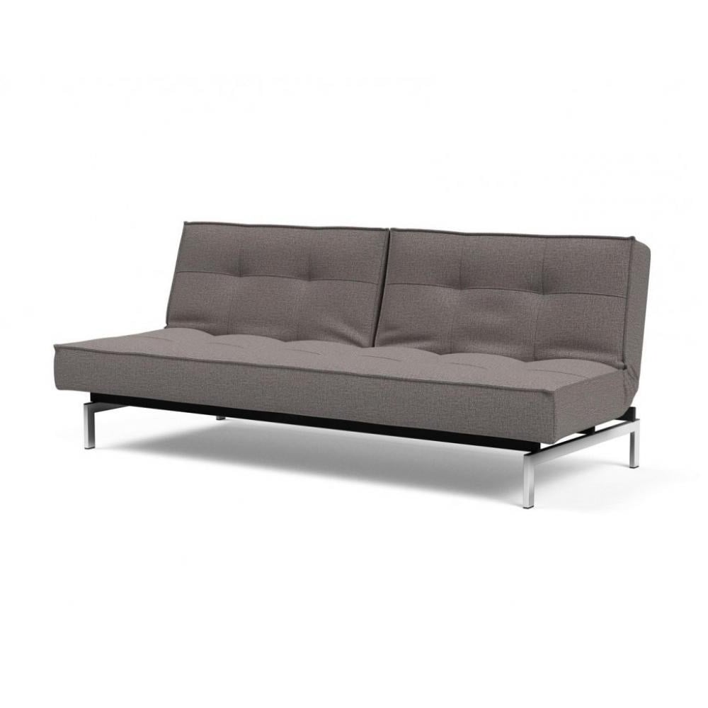 canapé convertible gris pieds chrome confort simple