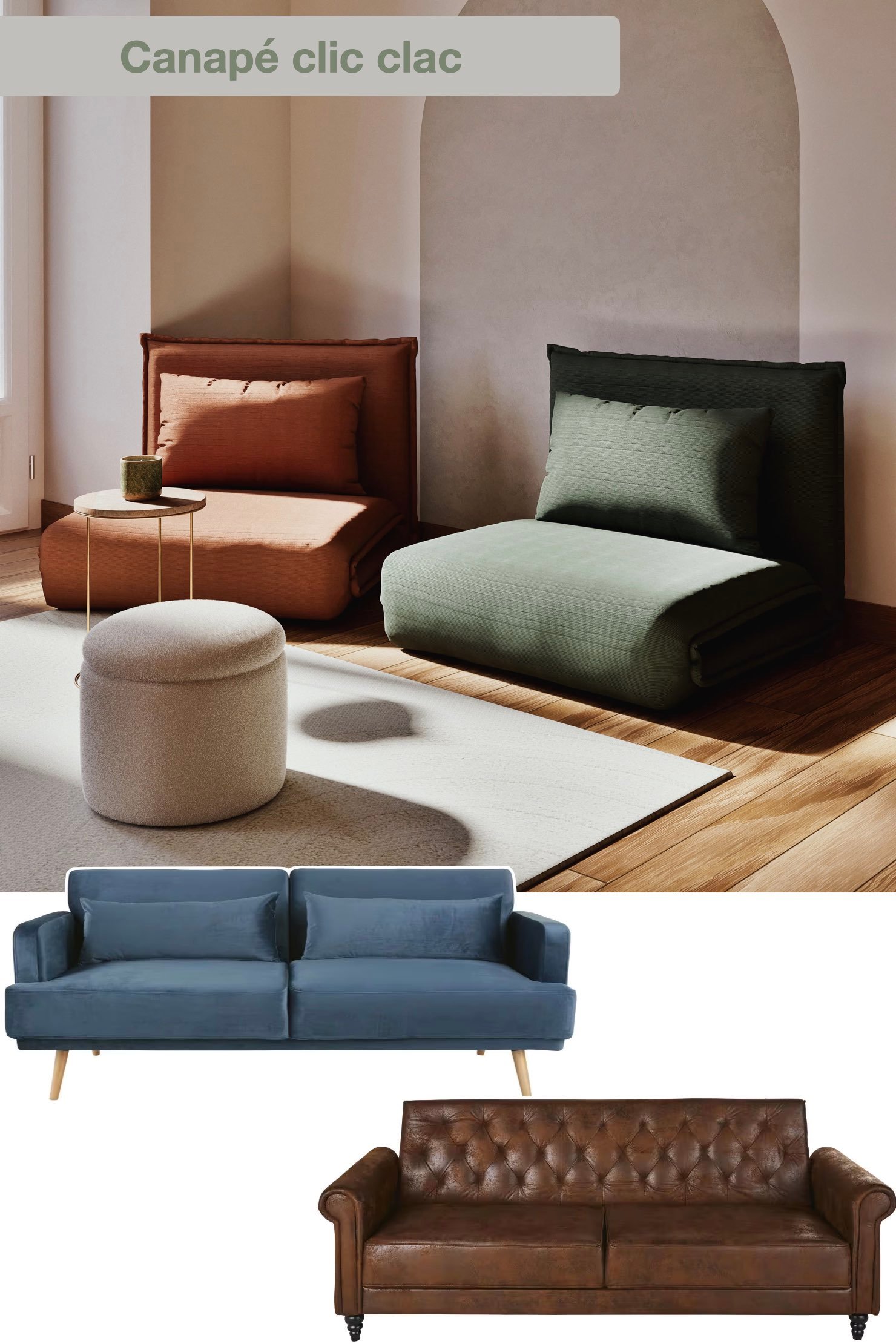 canapé lit clic clac Maison du Monde