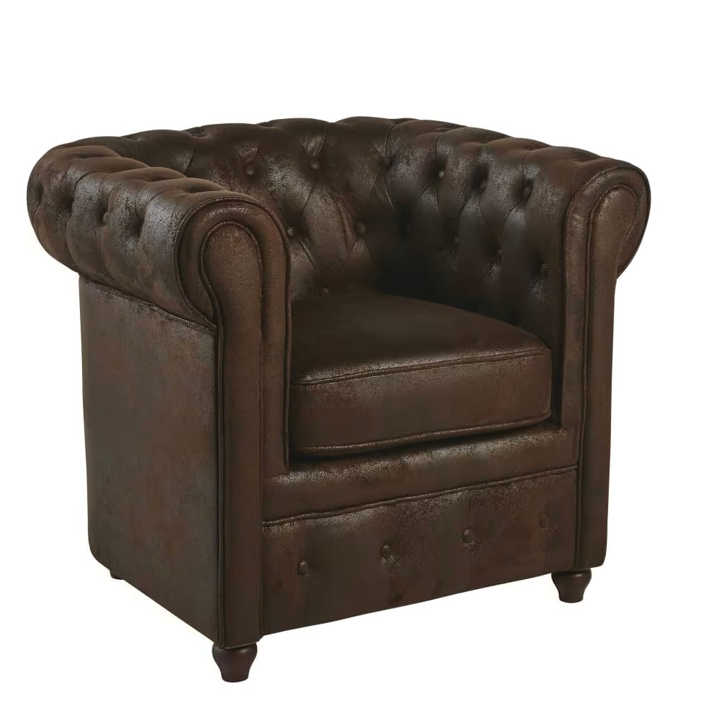 chesterfield capitonné suédine bar cigare