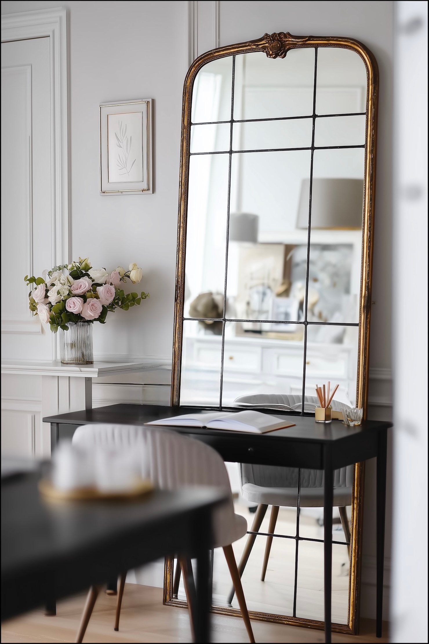 miroir Maison du Monde effet Haussmann doré