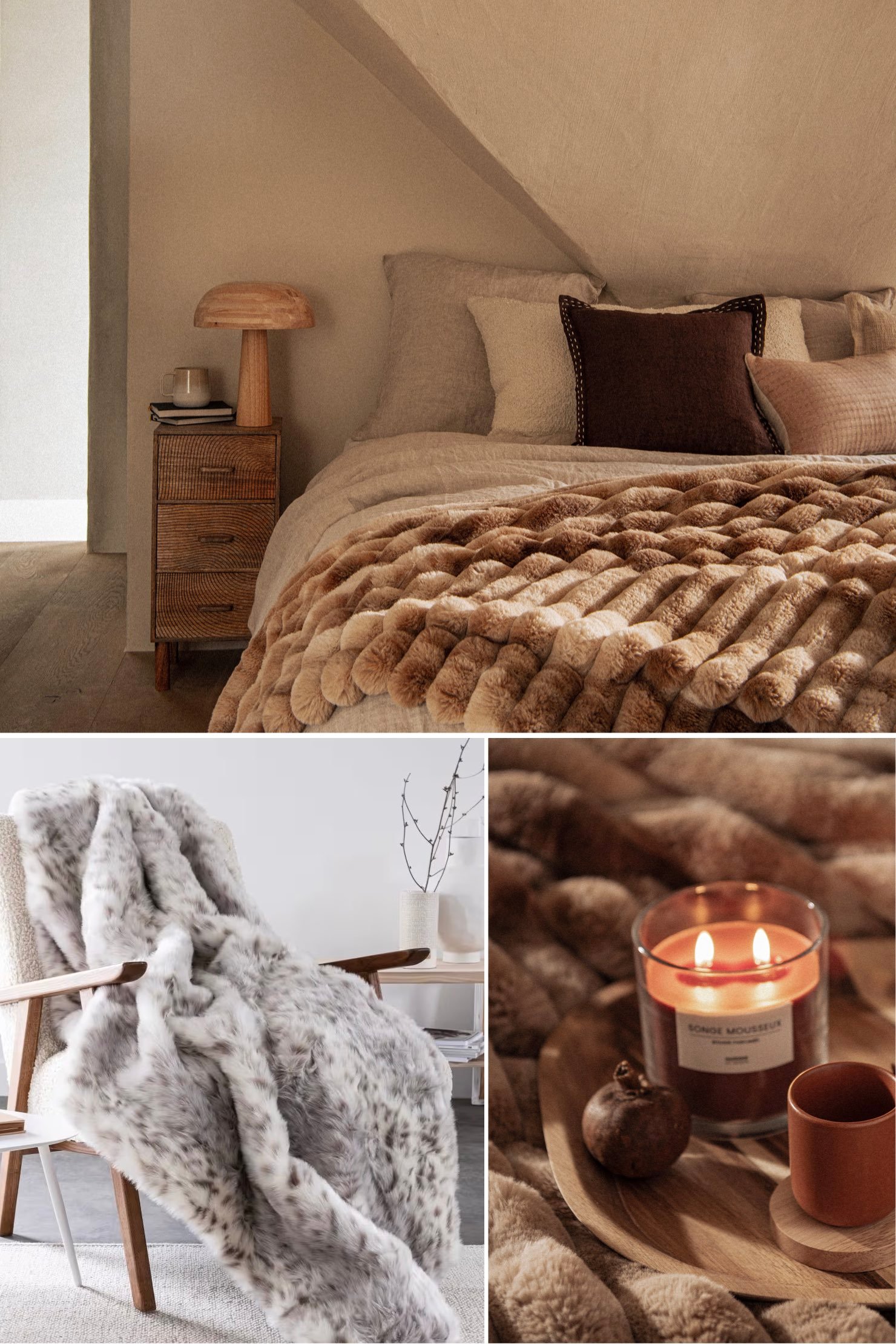 plaid Maison du Monde fausse fourrure moelleux