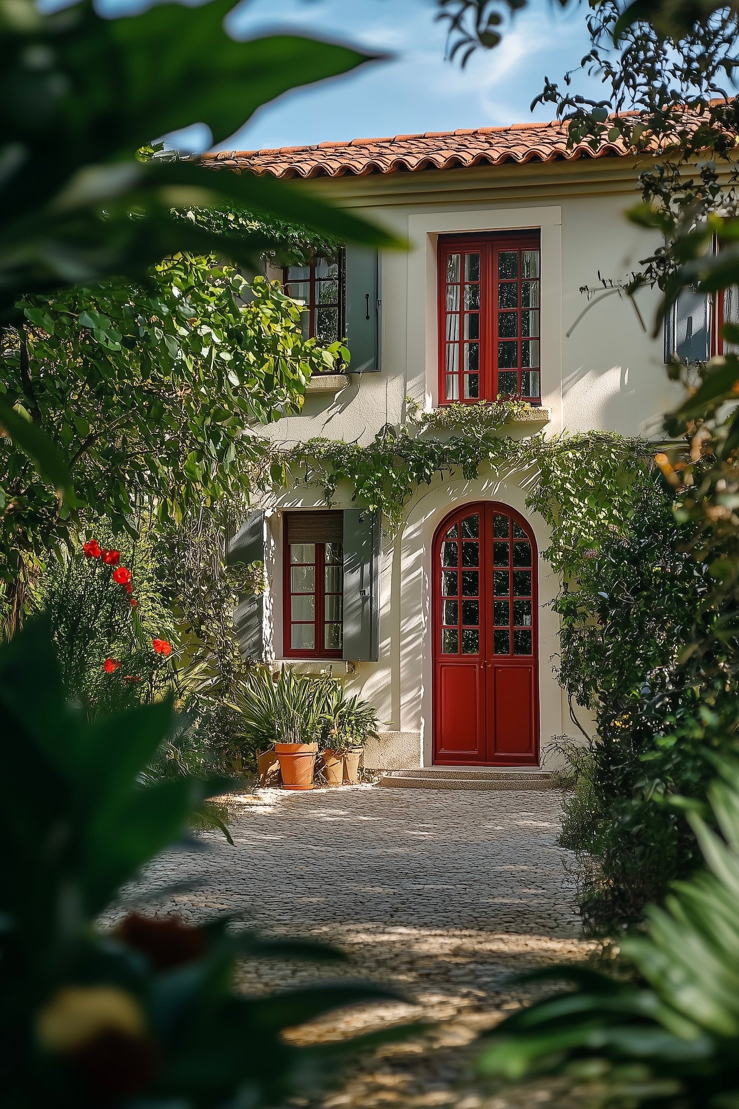 villa volets rouges porte verte Pays Basque
