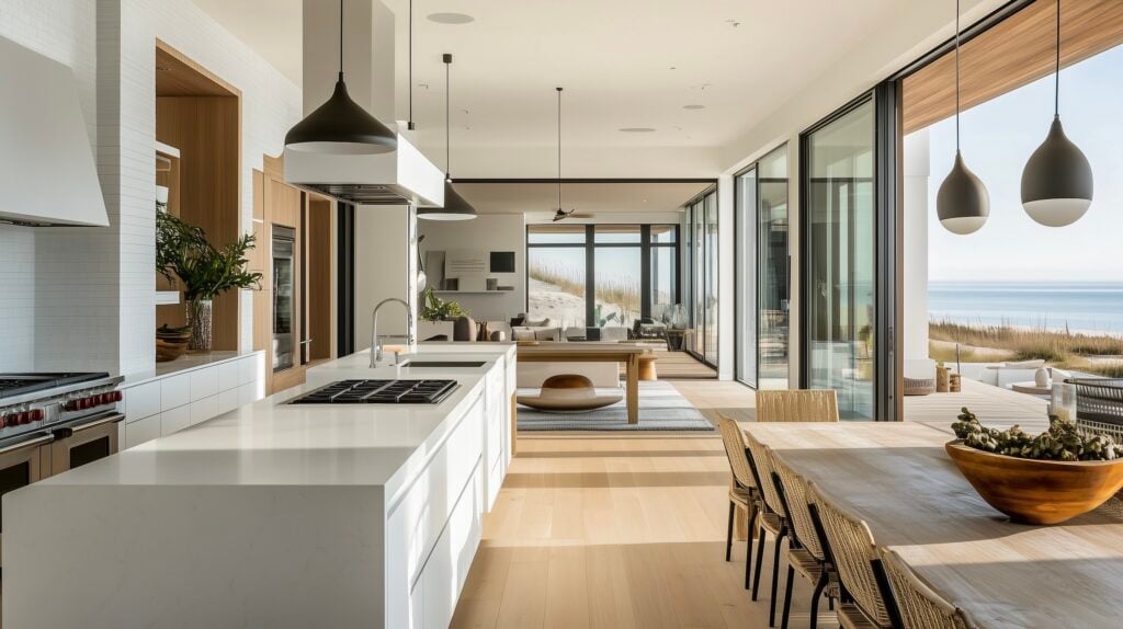 aménagement cuisine en longueur maison vacances