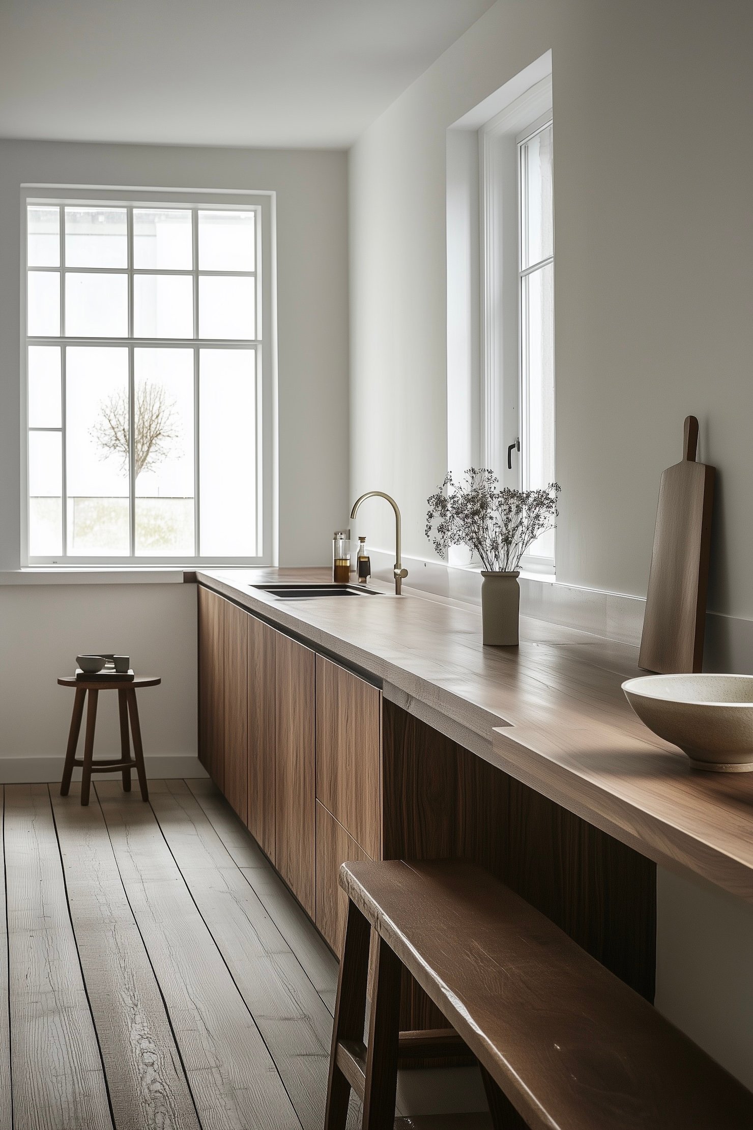 aménager petite cuisine droite bois appartement étudiant