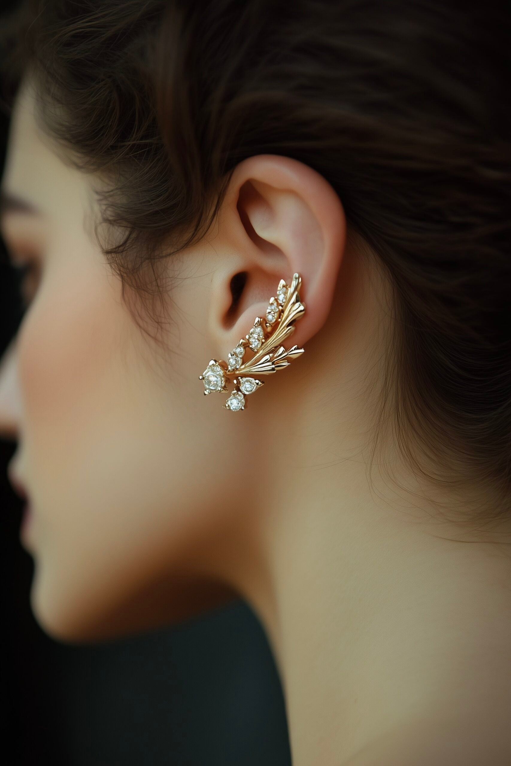 boucle d'oreille grimpante Art Déco design