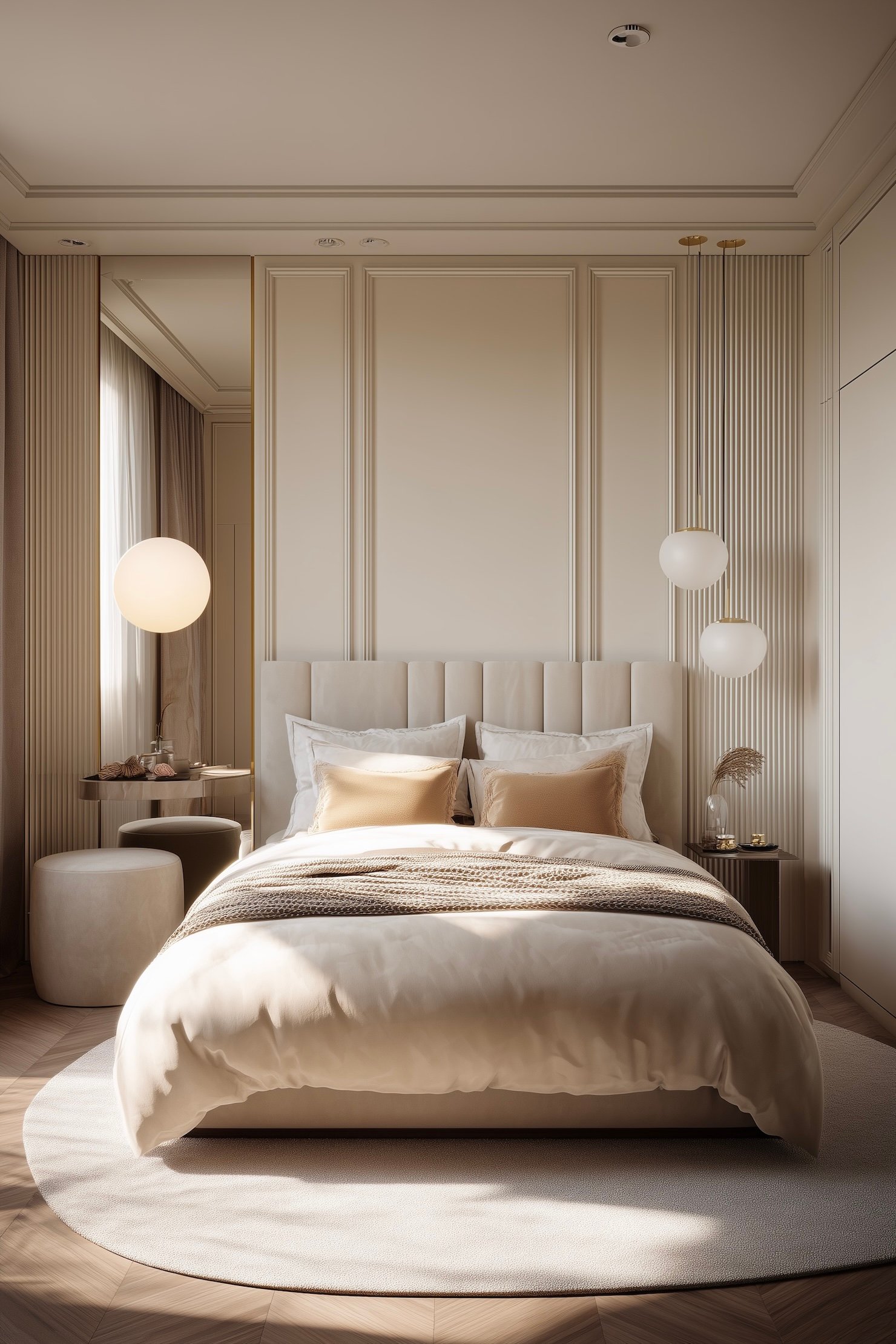 chambre beige bois comme à l'hotel