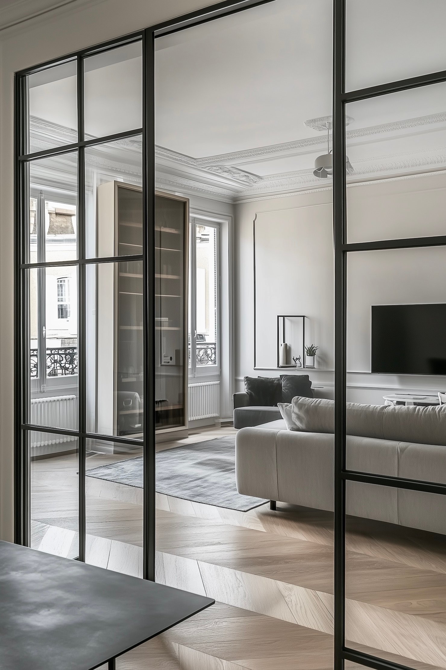 cloison amovible verrière salon - blog déco