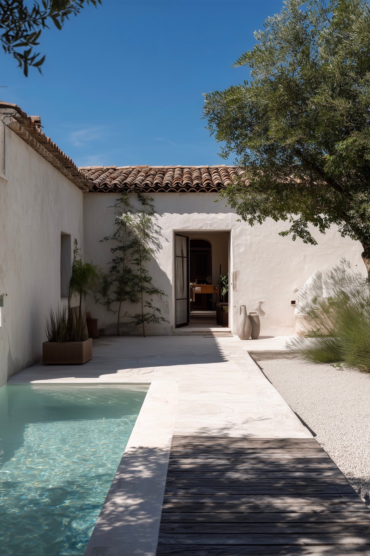 piscine étroite maison Provence Mas traditionnel architecture