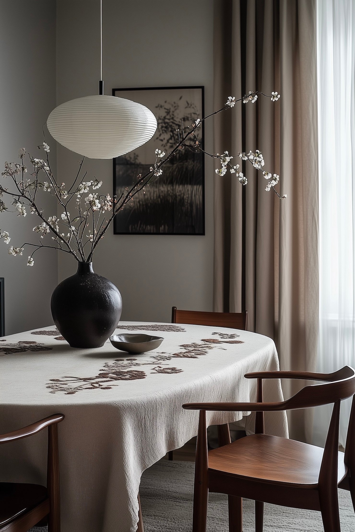 salle à manger japandi nuance beige