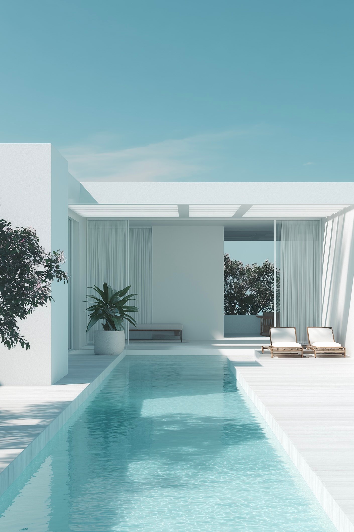 villa moderne couloir nage conseil