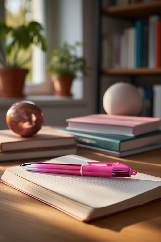 bic métal rose 4 couleurs original trousse ado