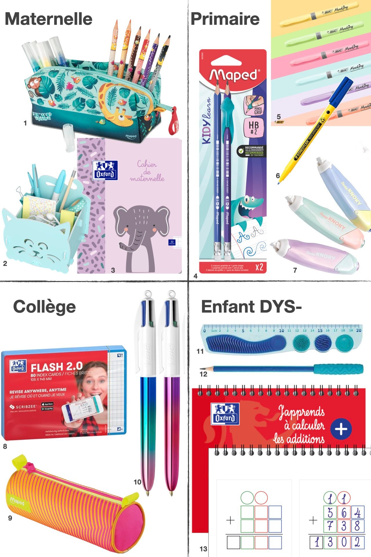 fournitures scolaires enfant dys