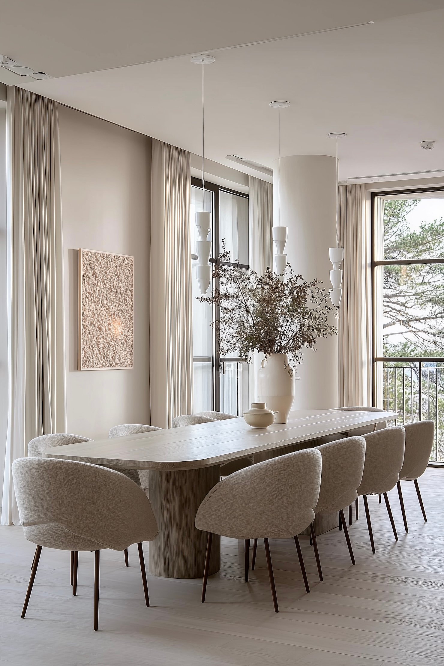 salle à manger chic longueur matière luxe