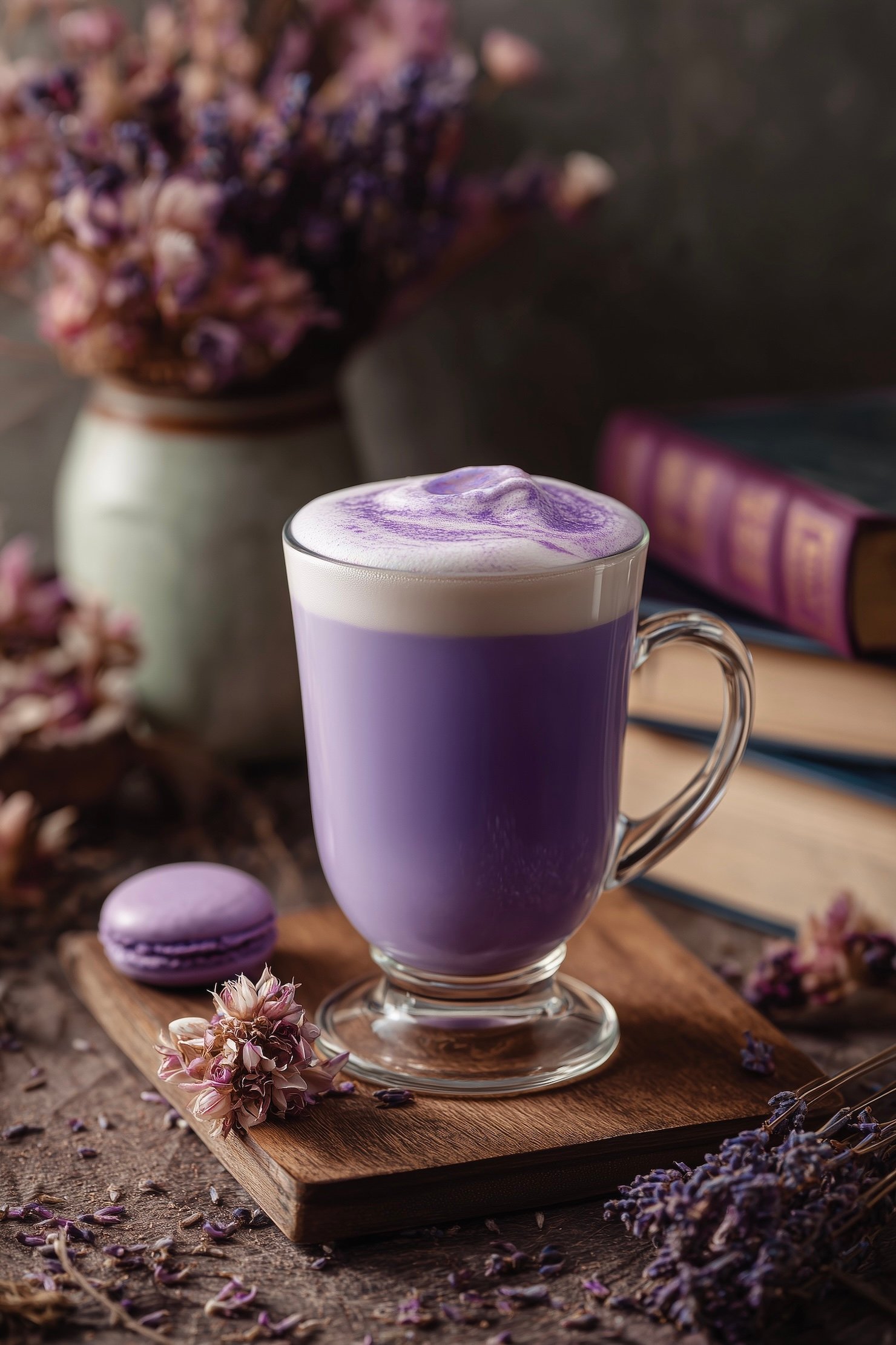 ube latte lait avoine amande soja recette