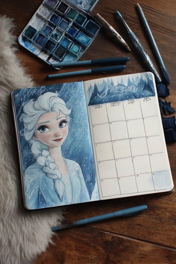 aquarelle reine des neiges facile Elsa