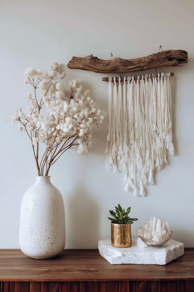 coin cosy boho matière naturelle chambre