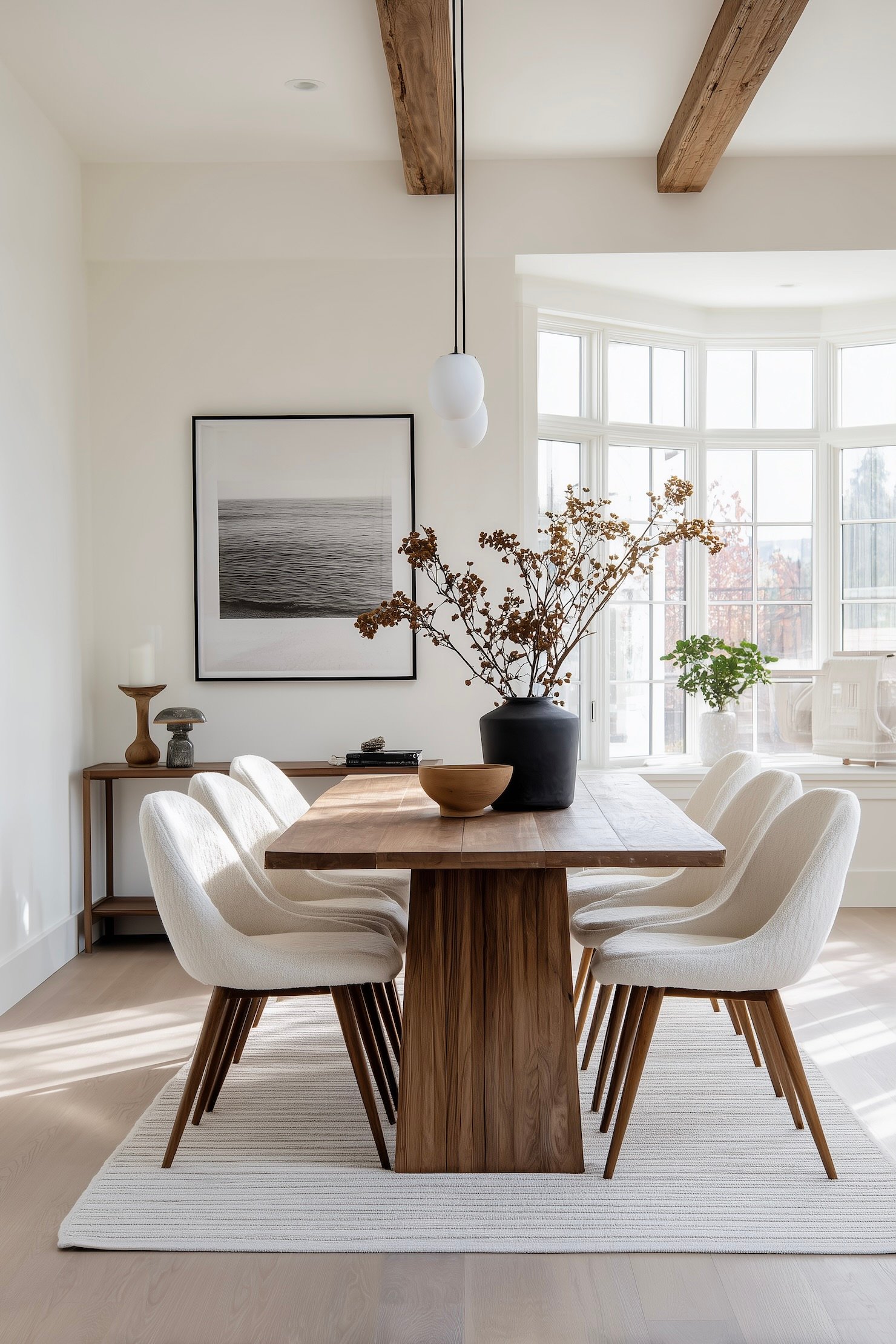 déco bois blanche salle à manger chic