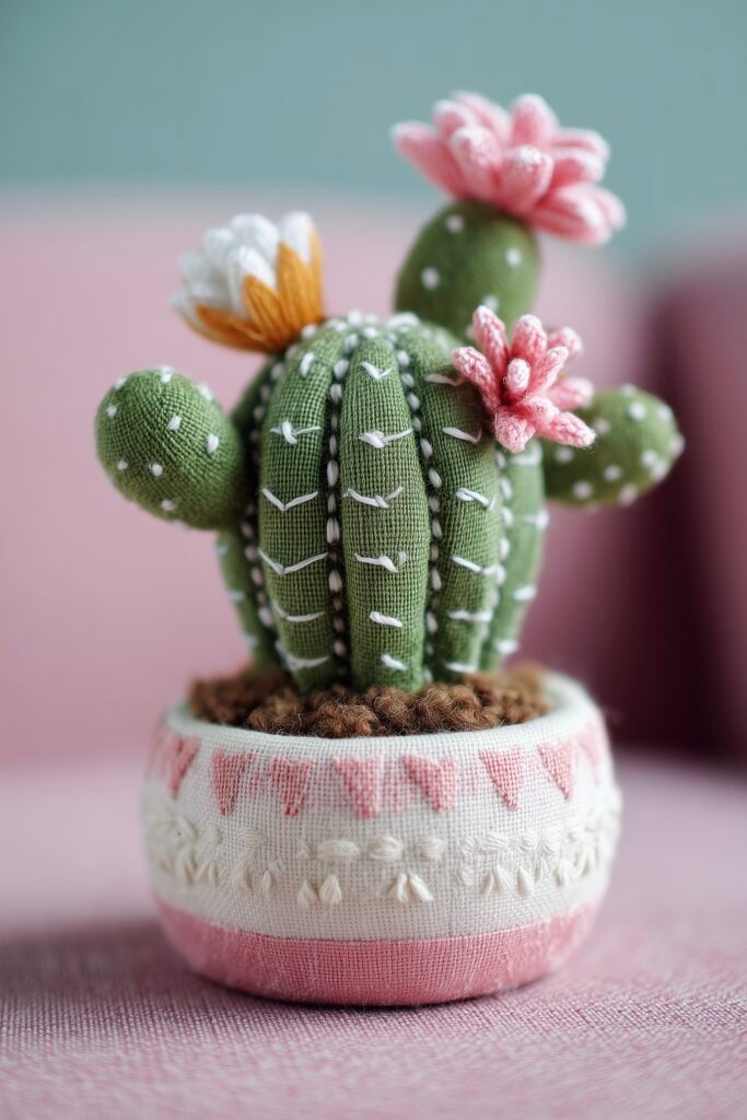 diy déco maison facile faux cactus couture