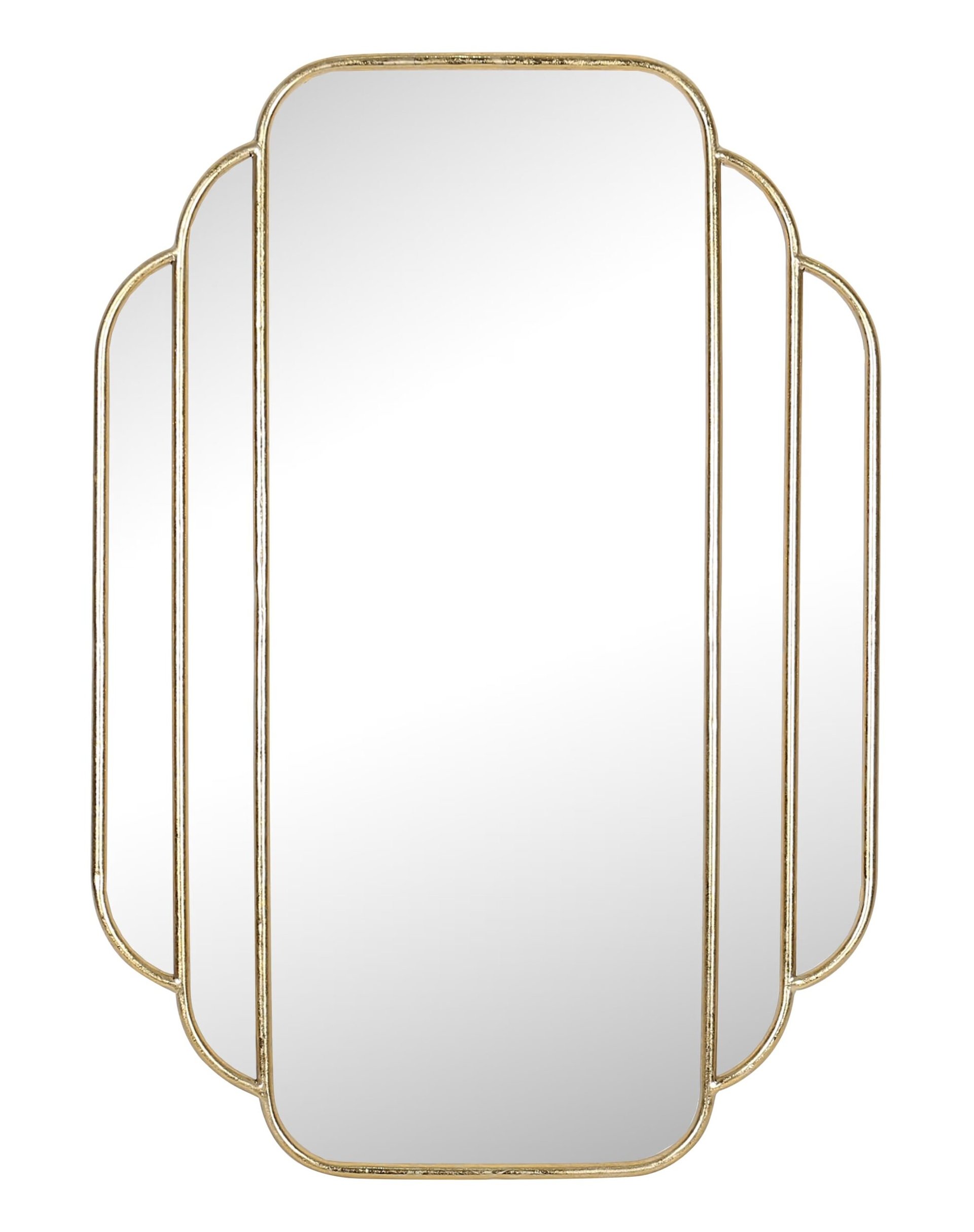 miroir doré métal Art déco éventail