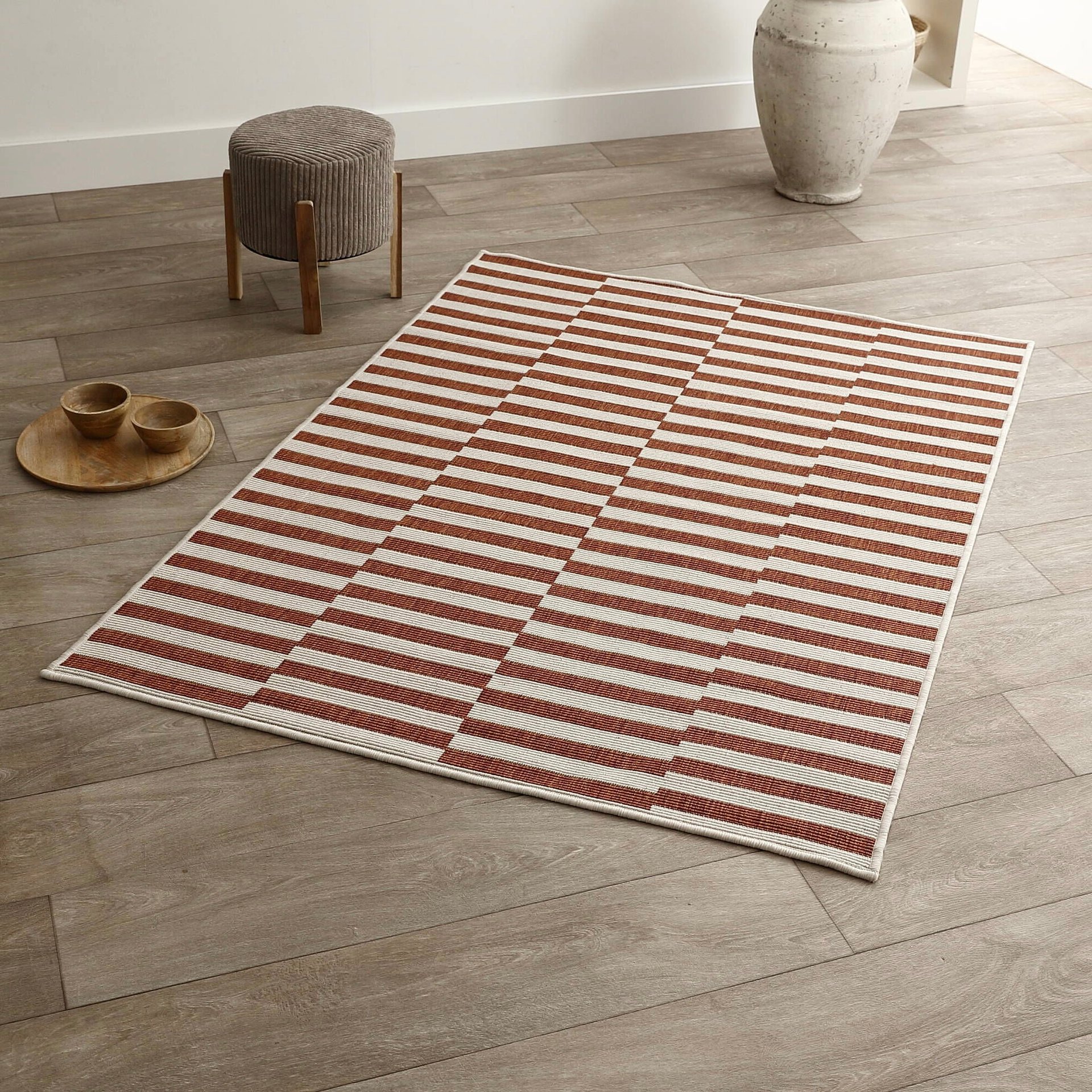 tapis tendance déco salon terracotta