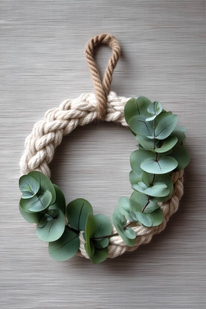 couronne eucalyptus et corde style nature