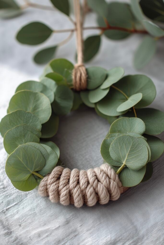 diy slow living couronne déco avec corde eucalyptus
